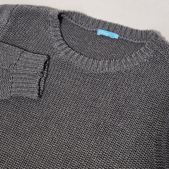 J.McLaughlin Sweaters - J.McLaughlin Women Charcoal Gray Textured Garter Knit Crew Neck Sweater Large L